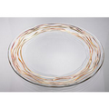 Glass Charger Plate w/Golden Leaf Waves Rim